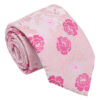 Pink Floral Rose Regular Tie for Boys
