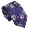 Purple Floral Rose Regular Tie for Boys