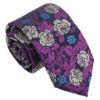 Purple and Yellow Floral Rose Regular Tie for Boys