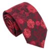Red Floral Rose Regular Tie for Boys