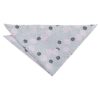 Silver and Pink Floral Rose Pocket Square
