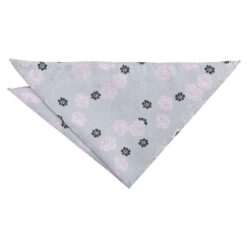 Silver and Pink Floral Rose Pocket Square Silver and Pink Floral Rose Pocket Square