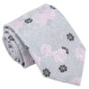 Silver and Pink Floral Rose Tie