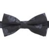 Black and Charcoal Floral Rose Pre-Tied Bow Tie