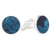 Teal Floral Rose Cufflinks
