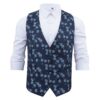Blue Floral Rose Wedding Waistcoat
