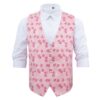 Pink Floral Rose Wedding Waistcoat