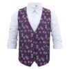 Purple and Yellow Floral Rose Wedding Waistcoat