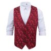 Red Floral Rose Wedding Waistcoat