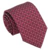 Burgundy and White Geometric Pin Dot Tie
