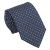 Navy and White Geometric Pin Dot Tie