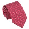 Red and White Geometric Pin Dot Tie