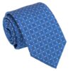 Royal Blue and White Geometric Pin Dot Tie