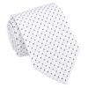 White and Black Geometric Pin Dot Tie