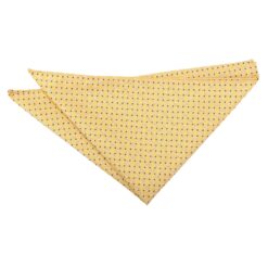 Yellow and Navy Geometric Pin Dot Pocket Square