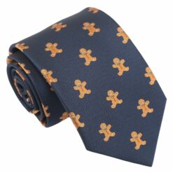 Navy Blue Gingerbread Man Tie
