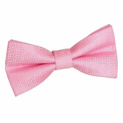 Baby Pink Greek Key Pre-Tied Bow Tie Baby Pink Greek Key Pre-Tied Bow Tie