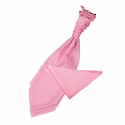 Baby Pink Greek Key Wedding Cravat and Pocket Square Set