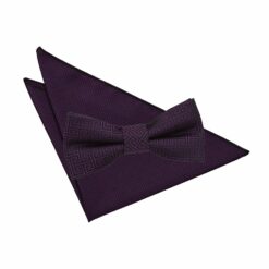 Cadbury Purple Greek Key Bow Tie and Pocket Square Set
