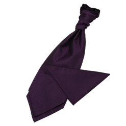 Cadbury Purple Greek Key Wedding Cravat and Pocket Square Set