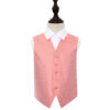Coral Greek Key Wedding Waistcoat for Boys