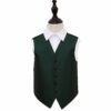 Dark Green Greek Key Wedding Waistcoat for Boys