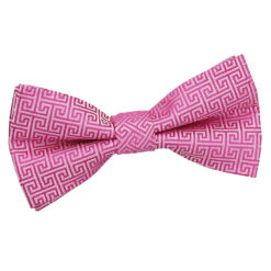 Fuchsia Pink Greek Key Pre-Tied Bow Tie Fuchsia Pink Greek Key Pre-Tied Bow Tie