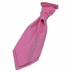 Fuchsia Pink Greek Key Pre-Tied Wedding Cravat for Boys