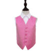 Fuchsia Pink Greek Key Wedding Waistcoat for Boys