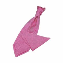 Fuchsia Pink Greek Key Wedding Cravat and Pocket Square Set