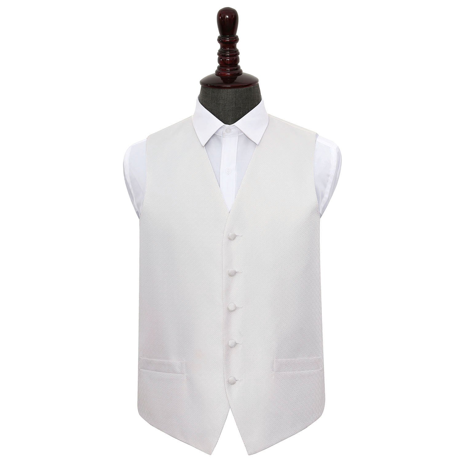 Greek Key Ivory Wedding Waistcoat