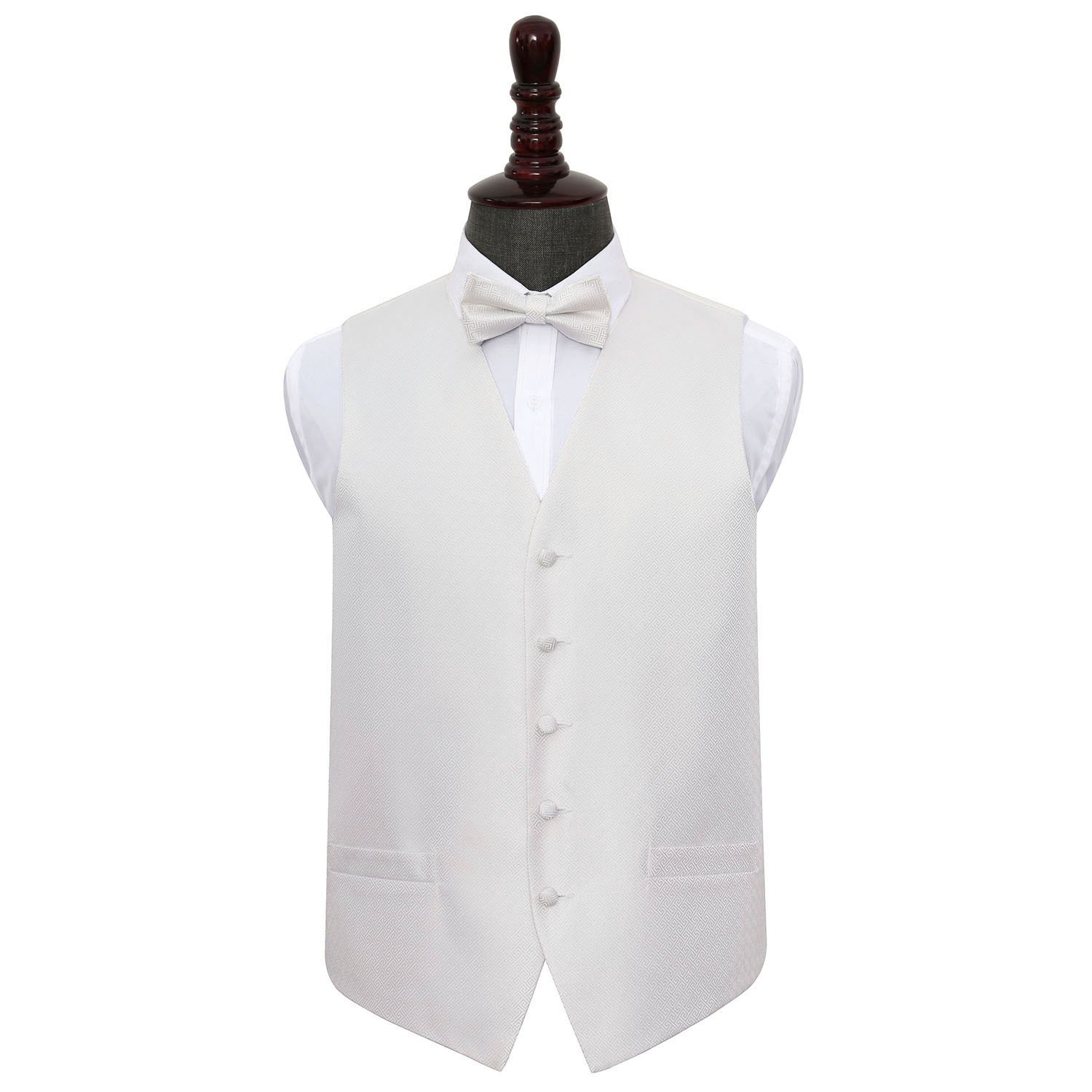 Greek Key Ivory Wedding Waistcoat