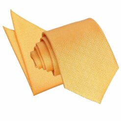 Marigold Greek Key Tie and Pocket Square Set