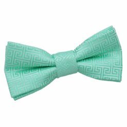 Mint Green Greek Key Pre-Tied Bow Tie