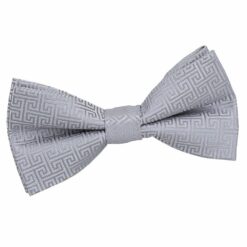 Silver Greek Key Pre-Tied Bow Tie Silver Greek Key Pre-Tied Bow Tie
