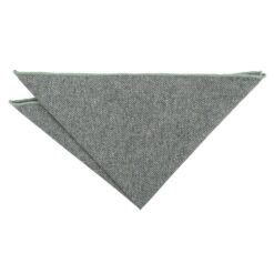 Olive Herringbone Pocket Square