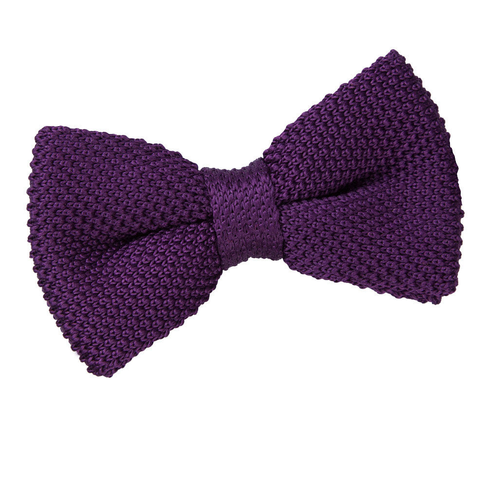Men's Knitted Cadbury Purple Bow Tie