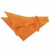 Tangerine Knitted Bow Tie and Pocket Square Set