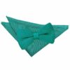 Teal Knitted Bow Tie and Pocket Square Set