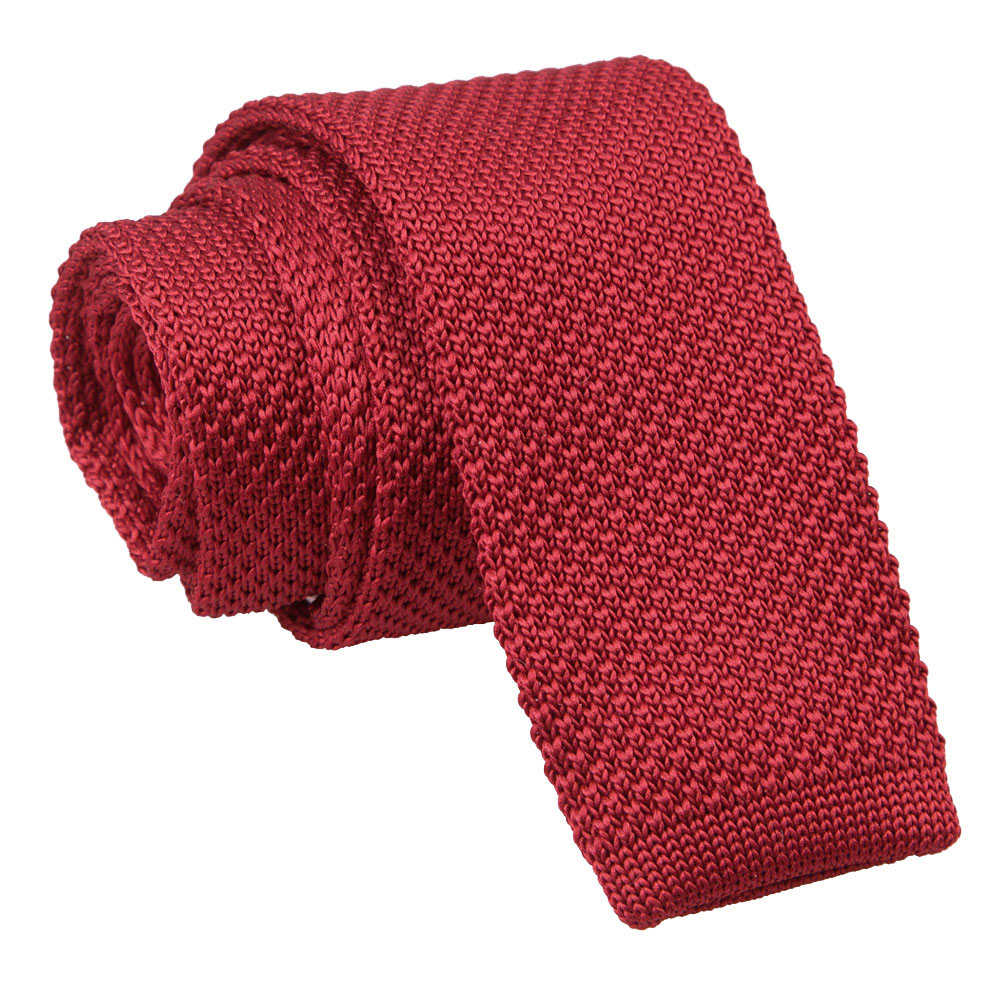 Men's Knitted Burgundy Tie