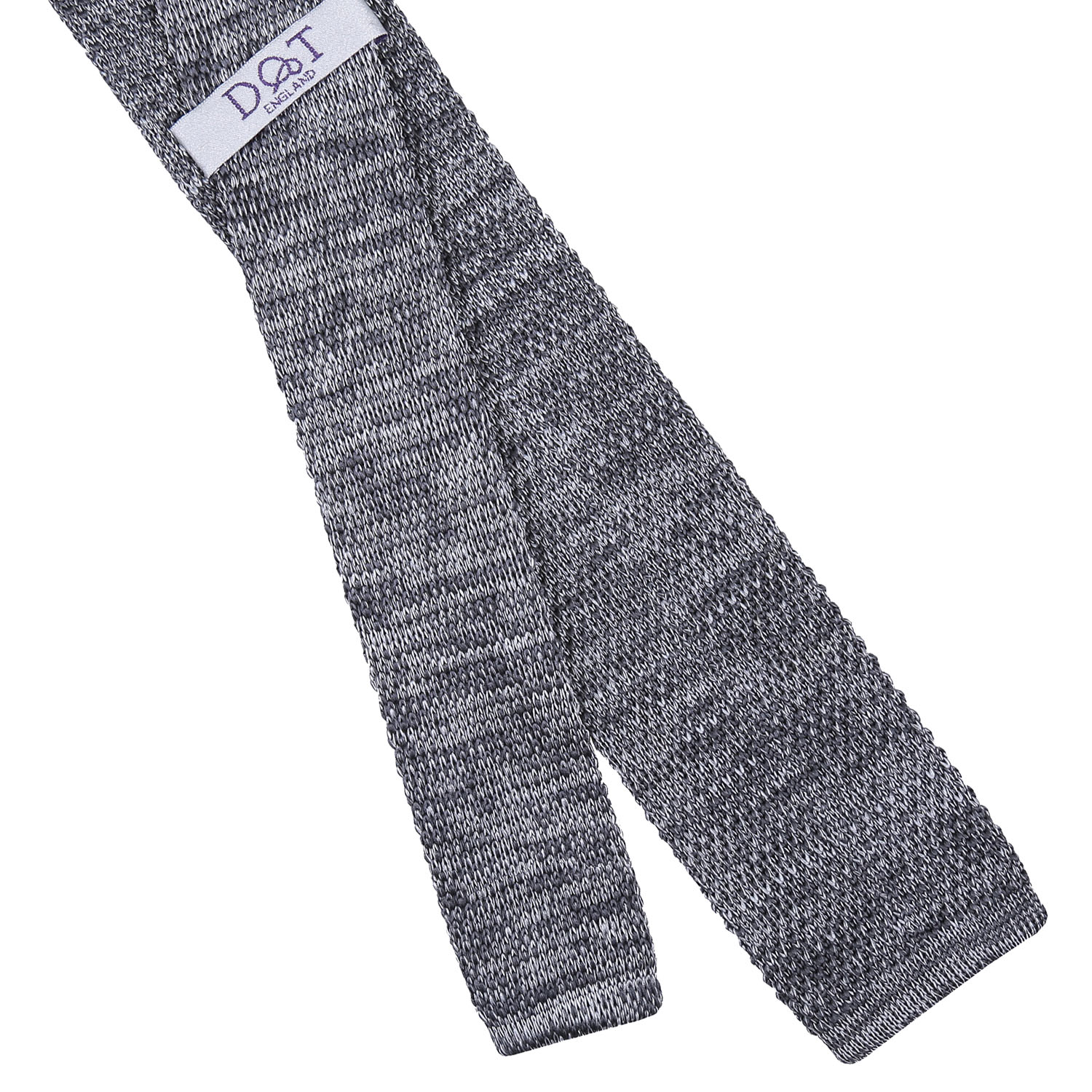 Grey Melange Plain Speckled Knitted Skinny Tie