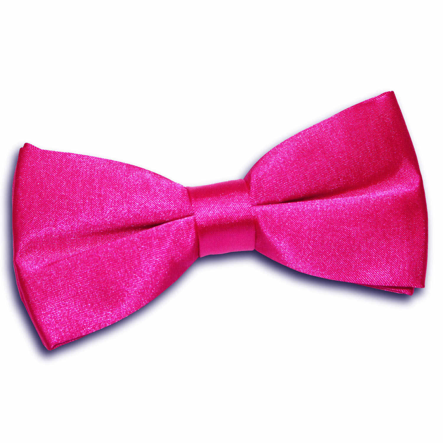 Mens Plain Hot Pink Satin Bow Tie