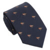 Navy Blue Robin Bird Embroidered Tie