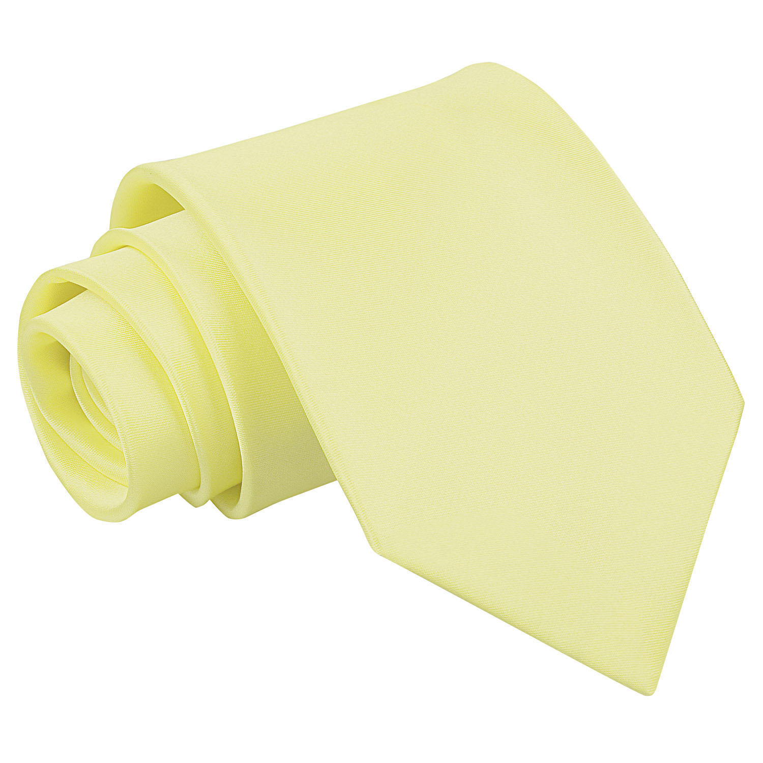 Men's Plain Pale Yellow Satin Tie