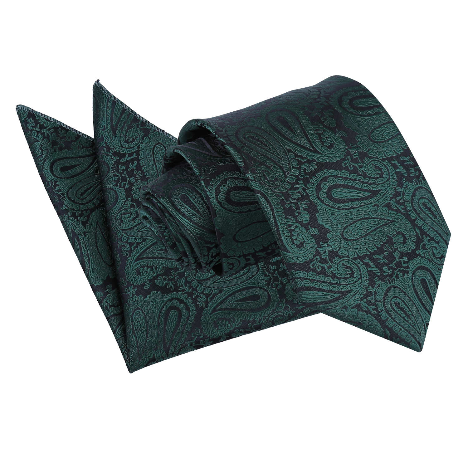 Men's Paisley Emerald Green Tie 2 pc. Set