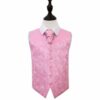 Baby Pink Paisley Wedding Waistcoat and Cravat Set for Boys