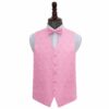 Baby Pink Paisley Wedding Waistcoat and Bow Tie 4pc Set