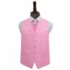 Baby Pink Paisley Wedding Waistcoat and Cravat 4pc Set