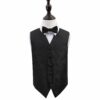 Black Paisley Wedding Waistcoat and Bow Tie Set for Boys