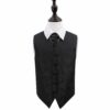Black Paisley Wedding Waistcoat and Cravat Set for Boys